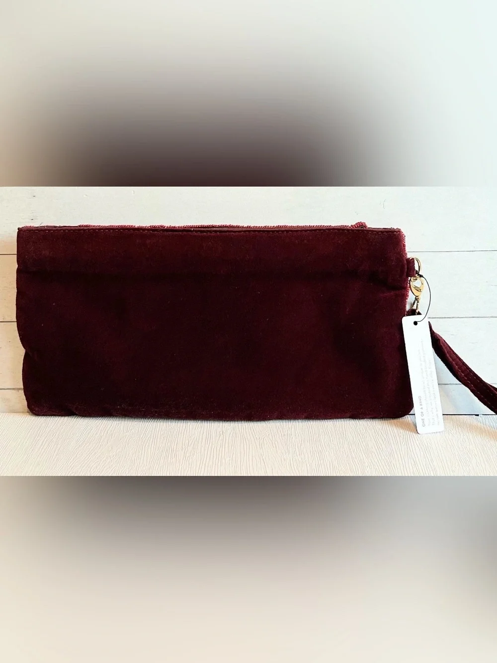 Chicos Beaded Maroon Party Wristlet Clutch + A GIFT 🎁